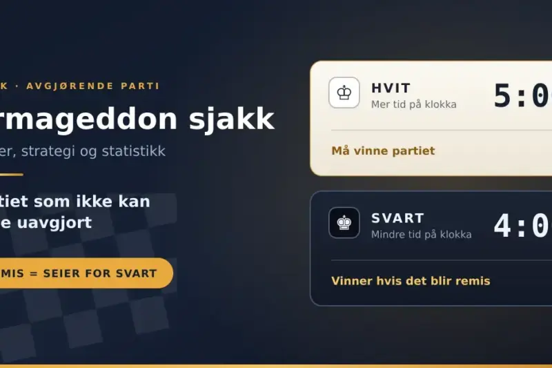 Armageddon sjakk: regler, strategi og statistikk forklart